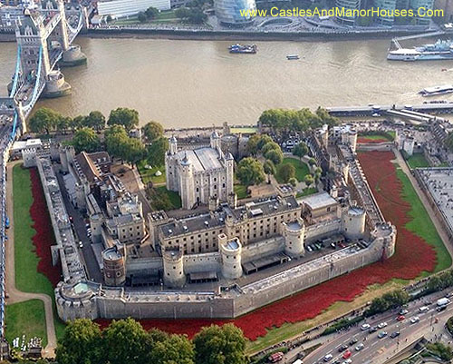 Ceramic poppies at the Tower of London, 2014 - www.castlesandmanorhouses.com